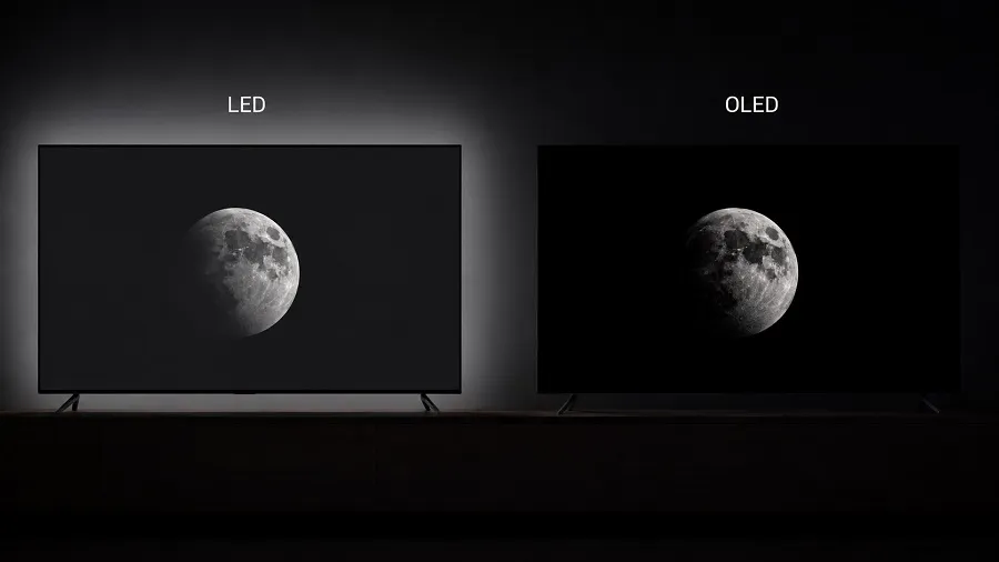 Porovnanie čiernej farby na LED a OLED televízore